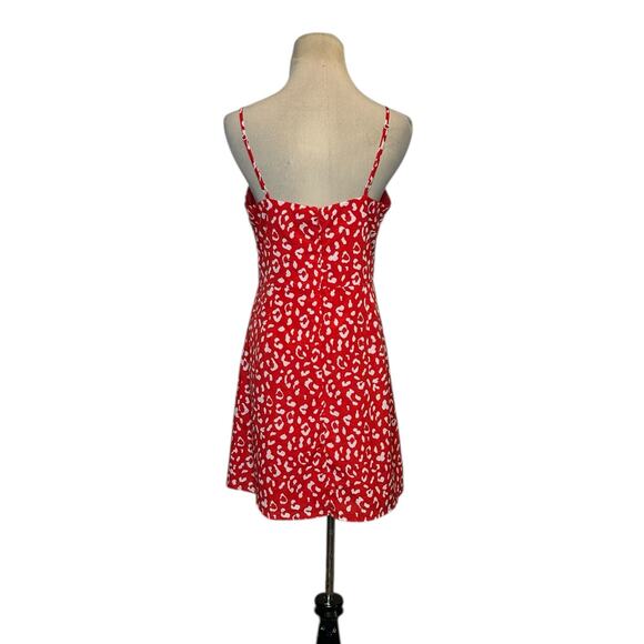 Aqua red white animal print summer mini dress size Small - Picture 2 of 15